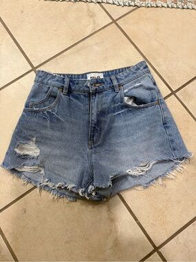 ROLLA'S Light Blue Distressed Denim Jean Shorts